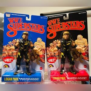 WWE LOGAN PAUL 2025 LJN SUPERSTARS 1980s RETRO 8 INCH FIGURE BLACK+BLUE CARD SET